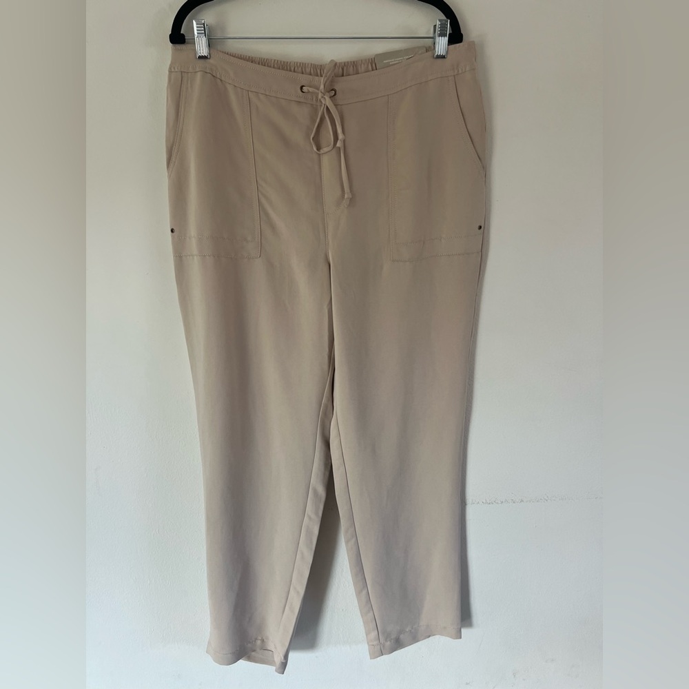 Chico's Modal Pull-On Drawstring Casual Ankle Pant Café‎ Au Lait Color Size 12